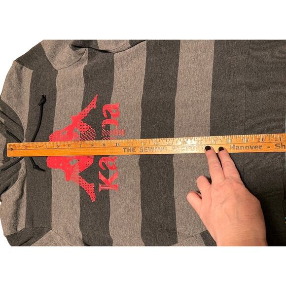 Kappa Pullover Hoodie Size L Two Tone Gray Stripe Pink Glitter Logo Cozy Lounge - Picture 6 of 10